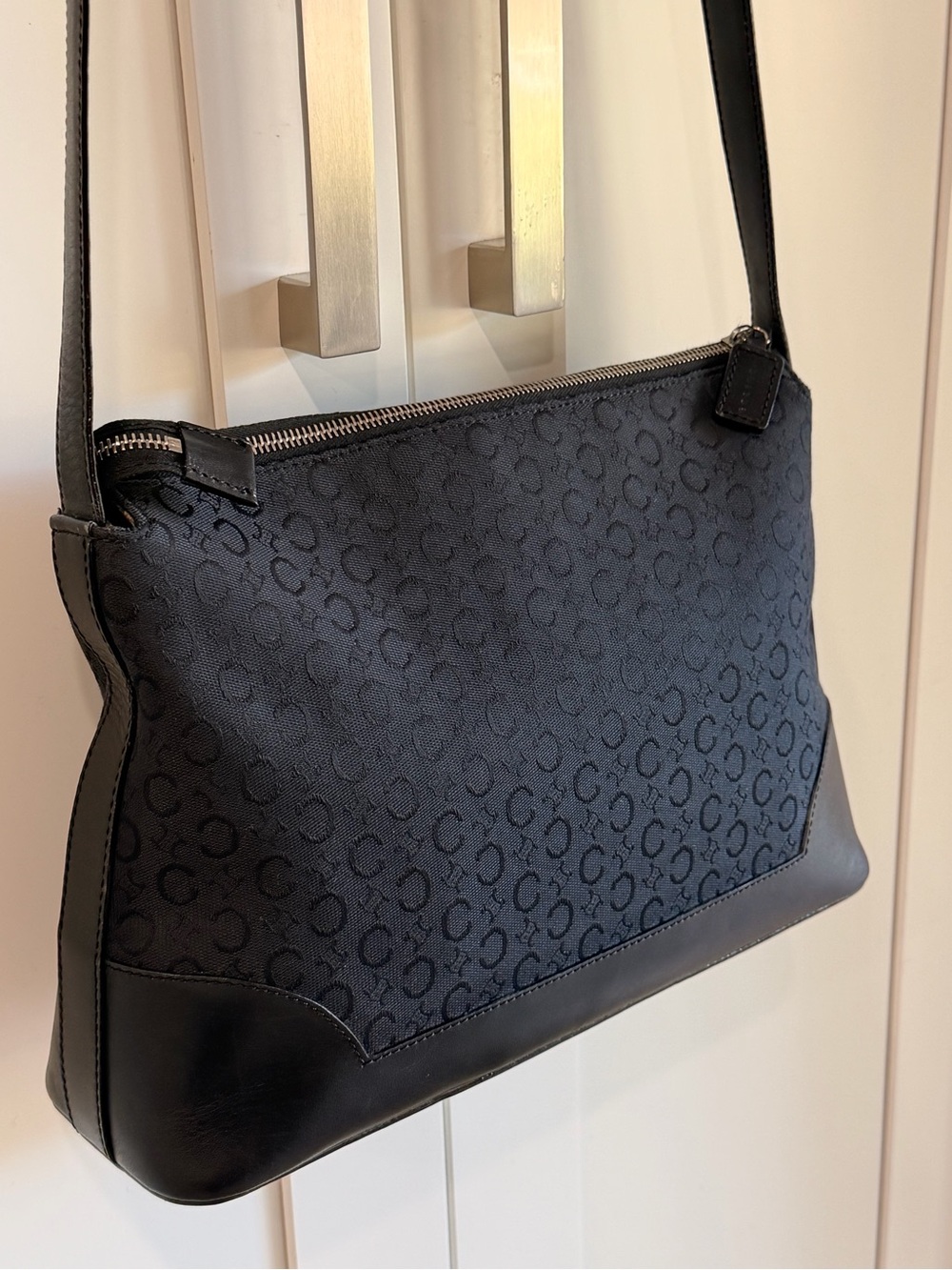 🔥🔥Beautiful Black Vintage CELINE Canvas & Leather Crossbody  (GUC) 🔥🔥
